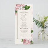 Programme de mariage à la crème florale rose paste (Debout devant)