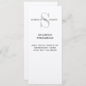Programme de mariage à la crème monographique (Devant / Derrière)