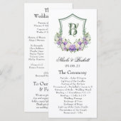 Programme de mariage à la crête florale blanche vi (Devant / Derrière)