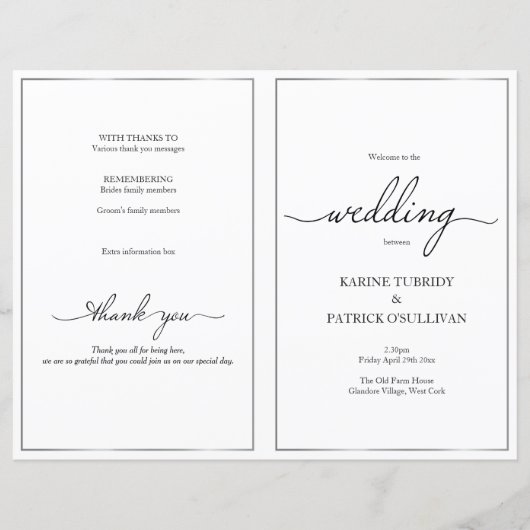 Programme de mariage à la frontière argentée avec  (Devant)