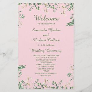 Programme de mariage à la frontière florale