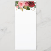 Programme de mariage à la frontière rouge et rose (Dos)