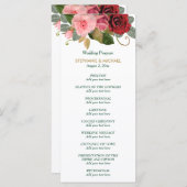 Programme de mariage à la frontière rouge et rose (Devant / Derrière)