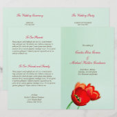 Programme de mariage à la menthe rouge tulipe du p (Devant / Derrière)