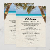 Programme de mariage à la plage Itinéraire recto-v (Devant / Derrière)