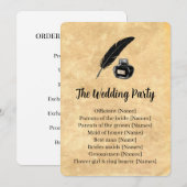 Programme de mariage à la plume gothique (Devant / Derrière)