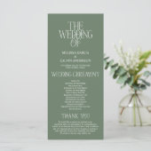Programme de mariage à la typographie élégante ver (Debout devant)