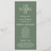 Programme de mariage à la typographie élégante ver (Devant)