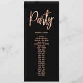 Programme de mariage à la typographie moderne en o (Dos)