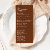 Programme de mariage à la typographie moderne et é
