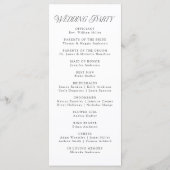 Programme de mariage à la typographie noire élégan (Dos)