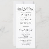 Programme de mariage à la typographie noire élégan (Devant)