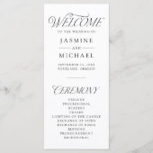 Programme de mariage à la typographie noire élégan (Devant)