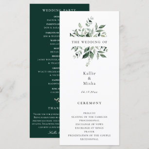 Programme de mariage à la végétation botanique nat