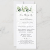 Programme de mariage à la verdure d'eucalyptus bot (Dos)