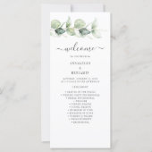 Programme de mariage à la verdure d'eucalyptus bot (Devant)