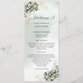 Programme de mariage à la verdure d'eucalyptus ver (Devant)