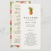 Programme de mariage à la verdure et à l'ananas tr (Devant / Derrière)