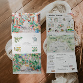 Programme de mariage à l'aquarelle à Puerto Vallar