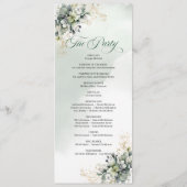Programme de mariage à l'aquarelle au feuillage ve (Dos)