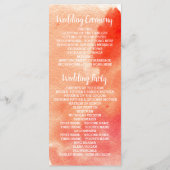 Programme de mariage à l'aquarelle avec récif cora (Dos)