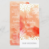Programme de mariage à l'aquarelle avec récif cora (Devant / Derrière)