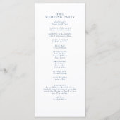 Programme de mariage à l'aquarelle bleu (Dos)