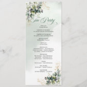 Programme de mariage à l'aquarelle botanique vert (Dos)