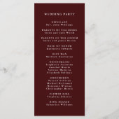 Programme de mariage à l'aquarelle Bourgogne Jardi (Dos)