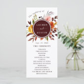 Programme de mariage à l'aquarelle Bourgogne Jardi (Debout devant)