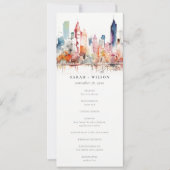 Programme de mariage à l'aquarelle de Chicago Illi (Devant)