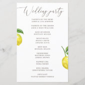 Programme de mariage à l'aquarelle de citron | Pro (Dos)