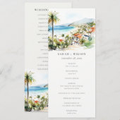 Programme de mariage à l'aquarelle de Puerto Valla (Devant / Derrière)