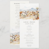 Programme de mariage à l'aquarelle de Tucson Arizo (Devant / Derrière)