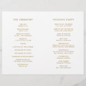 Programme de mariage à l'aquarelle de verdure doré (Dos)