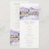 Programme de mariage à l'aquarelle du paysage de B (Devant / Derrière)