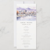 Programme de mariage à l'aquarelle du paysage de B (Devant)