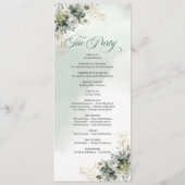 Programme de mariage à l'aquarelle Eucalyptus Or V (Dos)