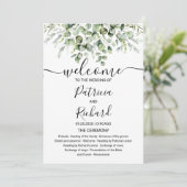 Programme de mariage à l'aquarelle Eucalyptus verd (Debout devant)