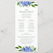 Programme de mariage à l'aquarelle florale avec de (Dos)