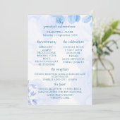 Programme de mariage à l'aquarelle florale bleu po (Debout devant)