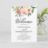 Programme de mariage à l'aquarelle florale élégant (Debout devant)