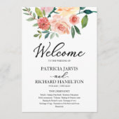Programme de mariage à l'aquarelle florale élégant (Devant)