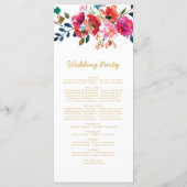 Programme de mariage à l'aquarelle florale or blan (Dos)
