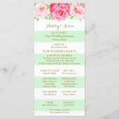 Programme de mariage à l'aquarelle rose (Dos)