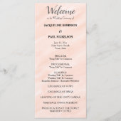 Programme de mariage à l'aquarelle rose gris pâle (Devant)