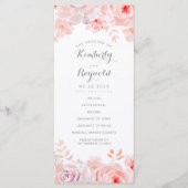 Programme de mariage à l'aquarelle rose pâle (Devant)