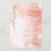 Programme de mariage à l'aquarelle rose romantique (Dos)
