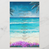 Programme de mariage à l'aquarelle sur l'océan ble (Dos)
