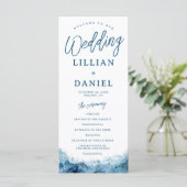 Programme de mariage à l'aquarelle sur l'océan de  (Debout devant)